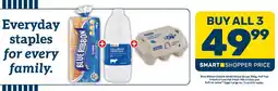 Pick n Pay Hypermarket Blue Ribbon Classic White Sliced Bread, PnP Full Cream or Low Fat Fresh Milk and PnP no name Eggs Large offer