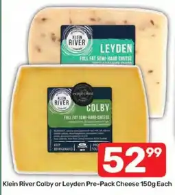 Pick n Pay Hypermarket Klein River Colby or Leyden Pre-Pack Cheese offer