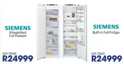 Hirsch's Siemens Integrated Full Freezer or Built-in Full Fridge offer