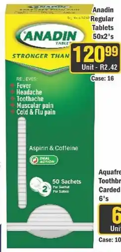 J&E Cash and Carry Anadin Regular Tablets offer