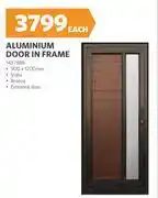 BUCO Aluminium Entrance Door In Frame 1900mm x 1200mm 437588 offer