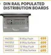 BUCO Din 8 Way Flush Rail Populated Distribution Board 1443351 offer