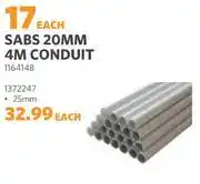 BUCO Sabs 20mm 4m Conduit Pipe 1164148-Each offer