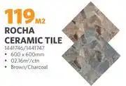 BUCO Rocha Ceramic Tiles 600 x 600mm (Brown/Charcoal) 1441746/47-Per Sqm offer