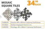 BUCO Mosaic Square Tiles Greyton 48 x 48mm (Castaway Earthstone) 1348600-Each offer