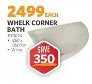 Whelk Corner Bath 1350 x 1350mm (White) 1170024