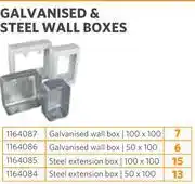 BUCO Galvanised Wall Boxes 100 x 100 1164087-Each offer