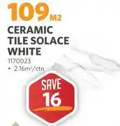 BUCO Ceramic Tile Solace (White) 1170023-Per Sqm offer