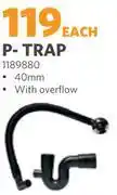 BUCO P-Trap 40mm With Overflow 1189880 offer