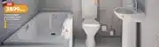 BUCO 7 Piece Combo Excl Taps(1xCourier Basin & Pedestal, 2x Bettalux Suite, 3xAnfield Front Flush Toilet) offer