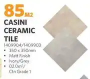 BUCO Casini Ceramic Tiles 350 x 350mm Grade 1 (Matt Finish) 1409904/1409903-Per Sqm offer
