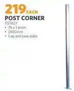 BUCO Post Corner With Cap & Base Plate 76 x 1.6mm 1157827 offer