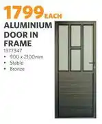 BUCO Aluminium Stable Door In Frame (Bronze) 900 x 2100mm offer
