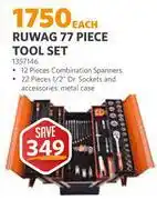 BUCO Ruwag 77 Piece Tool Set 1357146 offer