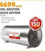 BUCO Ariston Axios 150Ltr Geyser 1305330 offer