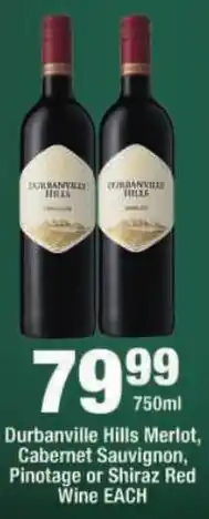 OK Liquor Durbanville Hills Merlot, Cabernet Sauvignon, Pinotage or Shiraz Red Wine offer