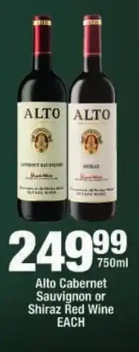 OK Liquor Alto Cabernet Sauvignon or Shiraz Red Wine offer