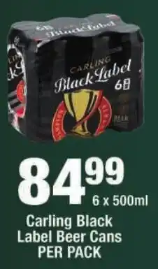 OK Liquor Carling Black Label Beer Cans offer
