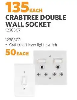 BUCO Crabtree double wall socket offer