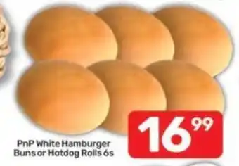 Pick n Pay PnP White Hamburger Buns or Hotdog Rolls offer