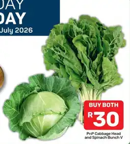 Pick n Pay PnP Cabbage Head and Spinach Bunch V offer