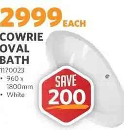 BUCO Cowrie Oval Bath offer
