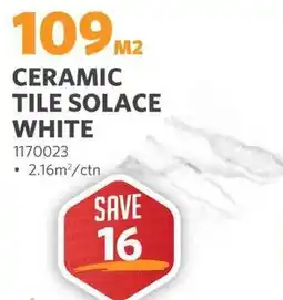 BUCO Ceramic tile solace white offer