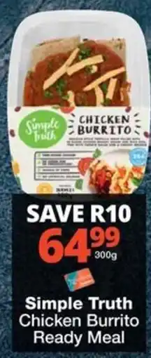 Checkers Simple Truth Chicken Burrito offer