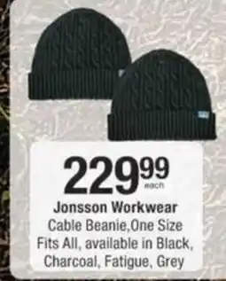 Checkers Jonsson Workwear Cable Beanie offer
