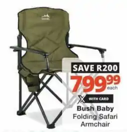 Checkers Bush Baby Folding Safari Armchair offer