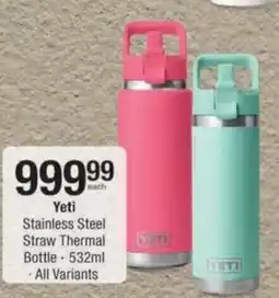 Checkers Yeti Stainless Steel Straw Thermal Bottle offer