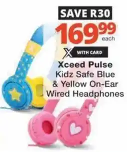Checkers Xceed Pulse Kidz Safe Blue & Yellow On-Ear Wired Headphones offer