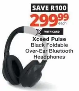 Checkers Xceed Pulse Black Foldable Over-Ear Bluetooth Headphones offer