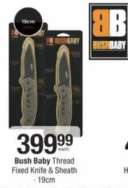 Checkers Bush Baby Thread Fixed Knife & Sheath offer