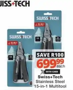Checkers Swiss+Tech Stainless Steel 15-in-1 Multitool offer