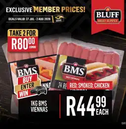 Bluff Meat Supply BMS Red Viennas offer