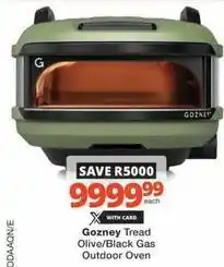 Checkers Tread olive/black gas outdoor oven offer