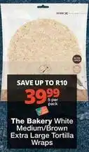 Checkers Extra large tortilla wraps offer