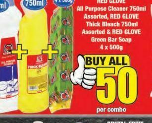 Red glove bleach