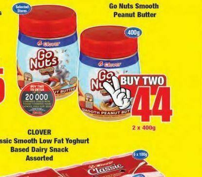 Clover peanut butter 2 offer at Boxer