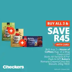 Checkers House of Coffees Hug-in a-Mug Cappuccino Sticks offer