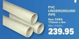 Cashbuild PVC UNDERGROUND PIPE offer