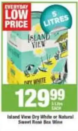 Agrimark Island View Dry White or Natural Sweet Rose Box Wine offer