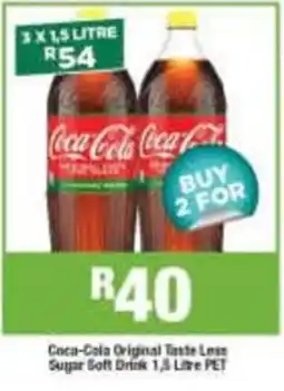 Agrimark Coca-Cola Original Taste Less Sugar Soft Drink offer