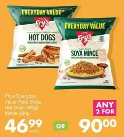 Save Fry's Everyday Value Pack Soya Hot Dogs/Mince offer