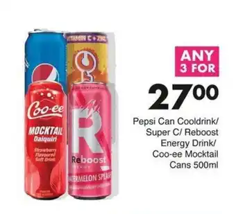 Save Pepsi Can Cooldrink/ Super C/ Reboost Energy Drink/ Coo-ee Mocktail offer