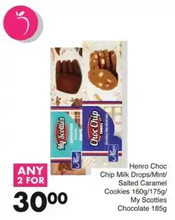 Save Henro Choc Chip Milk Drops/Mint/Salted Caramel Cookies My Scotties Chocolate offer