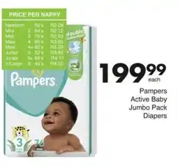 Save Pampers Active Baby Jumbo Pack Diapers offer