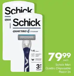 Save Schick Men Quattro Disposable Razor offer
