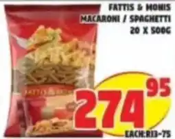 Yarona Cash And Carry Fattis & Monis Macaroni / Spaghetti offer